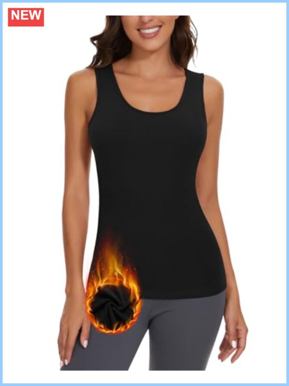 Women's Thermal Fleece Tank Top Insulated Base Layer Sleeveless Winter Shirt
